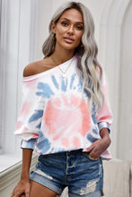 Load image into Gallery viewer, Tie-Dye Boat Neck Batwing Sleeve Tee