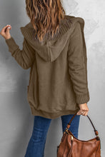 Load image into Gallery viewer, Button Front Hooded Cardigan with Pockets