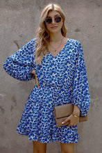 Load image into Gallery viewer, Floral Lantern Sleeves Tunic Dress