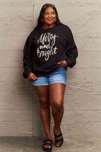 Load image into Gallery viewer, Simply Love Full Size MERRY AND BRIGHT Graphic Sweatshirt