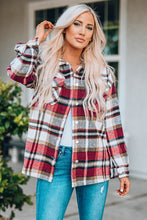 Load image into Gallery viewer, Plaid Button Front Shirt Jacket with Breast Pockets