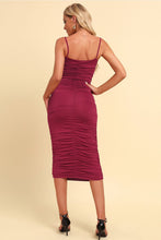 Load image into Gallery viewer, Ruched Spaghetti Strap Crisscross Detail Dress