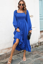 Load image into Gallery viewer, Smocked Ruffle Hem Flounce Sleeve Dress