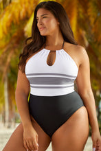 Load image into Gallery viewer, Contrast Halter Neck One-Piece Swimsuit