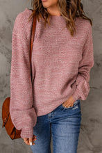 Load image into Gallery viewer, Heathered Dropped Shoulder Round Neck Sweater