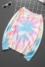 Load image into Gallery viewer, Tie-Dye Boat Neck Batwing Sleeve Tee