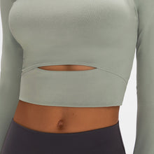 Load image into Gallery viewer, Long Sleeve Cropped Top With Sports Strap