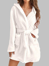 Load image into Gallery viewer, Tie Waist Hooded Robe