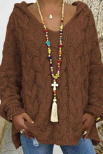 Load image into Gallery viewer, Cable-Knit Hooded Sweater