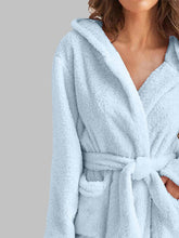 Load image into Gallery viewer, Tie Waist Hooded Robe