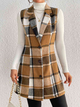 Load image into Gallery viewer, Plaid Lapel Collar Vest