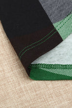 Load image into Gallery viewer, Plaid Split V-Neck Roll-Tab Top