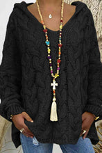 Load image into Gallery viewer, Cable-Knit Hooded Sweater