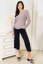 Load image into Gallery viewer, Double Take Drawstring Ribbed Long Sleeve T-Shirt