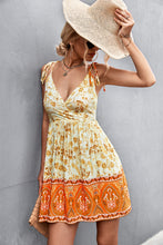 Load image into Gallery viewer, Bohemian Tie Shoulder Surplice Backless Dress