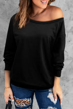 Load image into Gallery viewer, Boat Neck Long Sleeve Sweatshirt