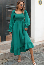 Load image into Gallery viewer, Smocked Ruffle Hem Flounce Sleeve Dress