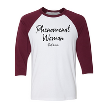 Load image into Gallery viewer, Phenomenal Woman Unisex Raglan T-Shirt