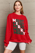Load image into Gallery viewer, Simply Love Full Size MERRY Long Sleeve Sweatshirt