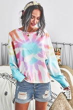Load image into Gallery viewer, Tie-Dye Boat Neck Batwing Sleeve Tee