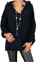 Load image into Gallery viewer, Cable-Knit Hooded Sweater