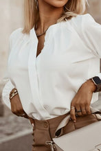 Load image into Gallery viewer, Button Up Round Neck Long Sleeve Shirt