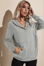 Load image into Gallery viewer, Quilted Patchwork Button Sweatshirt Hoodie
