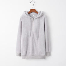 Load image into Gallery viewer, Quarter-Zip Drawstring Teddy Hoodie