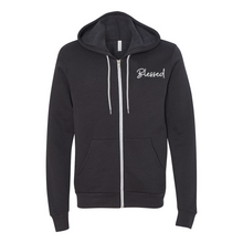 Load image into Gallery viewer, Blessed Zip Up Hoodie (White Lettering)