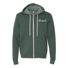 Load image into Gallery viewer, Blessed Zip Up Hoodie (White Lettering)