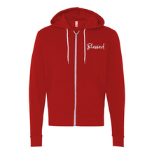 Load image into Gallery viewer, Blessed Zip Up Hoodie (White Lettering)