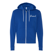 Load image into Gallery viewer, Blessed Zip Up Hoodie (White Lettering)