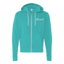 Load image into Gallery viewer, Blessed Zip Up Hoodie (White Lettering)