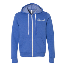 Load image into Gallery viewer, Blessed Zip Up Hoodie (White Lettering)