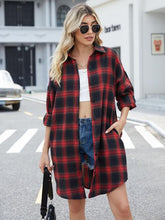 Load image into Gallery viewer, Plaid Button Up Collared Neck Shirt