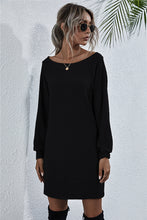 Load image into Gallery viewer, Waffle-Knit Boat Neck Mini Dress