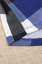 Load image into Gallery viewer, Plaid Split V-Neck Roll-Tab Top