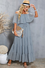 Load image into Gallery viewer, Swiss Dot Off-Shoulder Tiered Maxi Dress