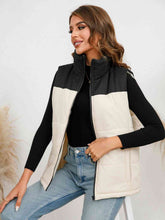 Load image into Gallery viewer, Two-Tone Zip-Up Vest
