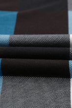 Load image into Gallery viewer, Plaid Split V-Neck Roll-Tab Top