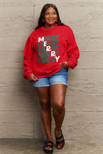 Load image into Gallery viewer, Simply Love Full Size MERRY Long Sleeve Sweatshirt