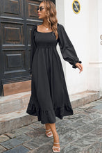 Load image into Gallery viewer, Smocked Ruffle Hem Flounce Sleeve Dress