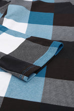 Load image into Gallery viewer, Plaid Split V-Neck Roll-Tab Top