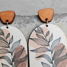 Load image into Gallery viewer, Geometrical Shape Wooden Drop Earrings