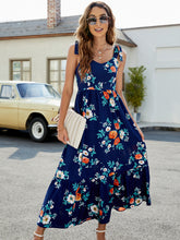 Load image into Gallery viewer, Floral Tie-Shoulder Sleeveless Dress