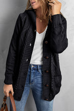 Load image into Gallery viewer, Button Front Hooded Cardigan with Pockets