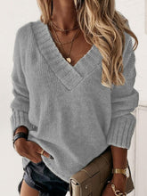 Load image into Gallery viewer, V-Neck Long Sleeve Knit Top