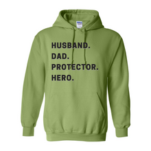 Load image into Gallery viewer, Husband Dad Protector Hero Hoodie