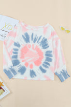 Load image into Gallery viewer, Tie-Dye Boat Neck Batwing Sleeve Tee