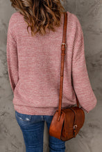 Load image into Gallery viewer, Heathered Dropped Shoulder Round Neck Sweater